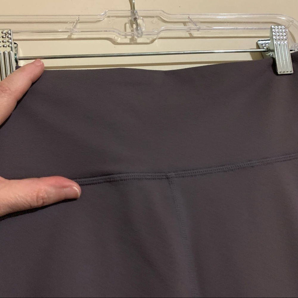 Fabletics Powerhold High Waisted Mesh Block Striped Gray Pink Leggings. - Picture 7 of 11